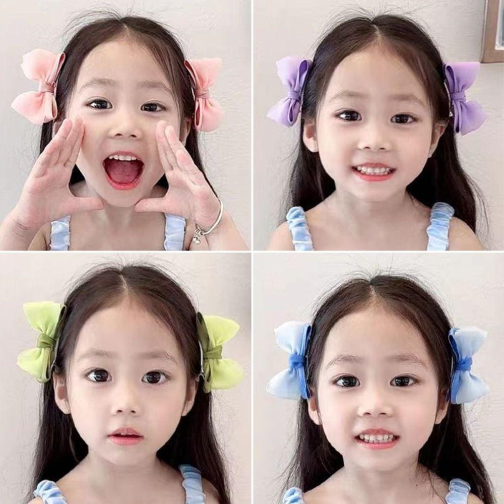 2 PCS Bowknot Bow Hairpins Candy Color Headwear Fashion Hair Accessory  Baby
