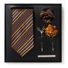 Tie Men'S Net Color Striped Cashew Flower Men'S Tie High Sense 6-Piece Gift Box Men'S Suit Accessories