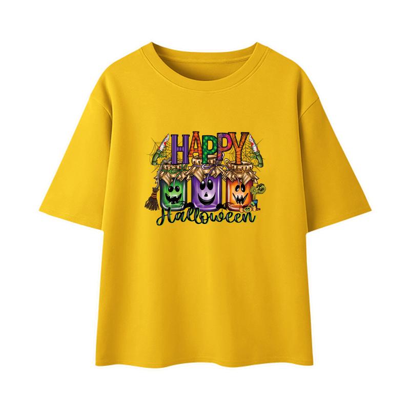 Happy Halloween Patches For Clothes Thermal Stickers T-Shirt Parches Ropa Hoodies Diy Heat Press Appliqued Decals Printing