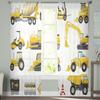 Excavator Car Vehicle Road Sign Sheer Curtain For Living Room Bedroom Kitchen Modern Tulle Window Treatment Home Decor