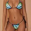 2025 Brazilian Print Tie-Up Thong Bikini Set