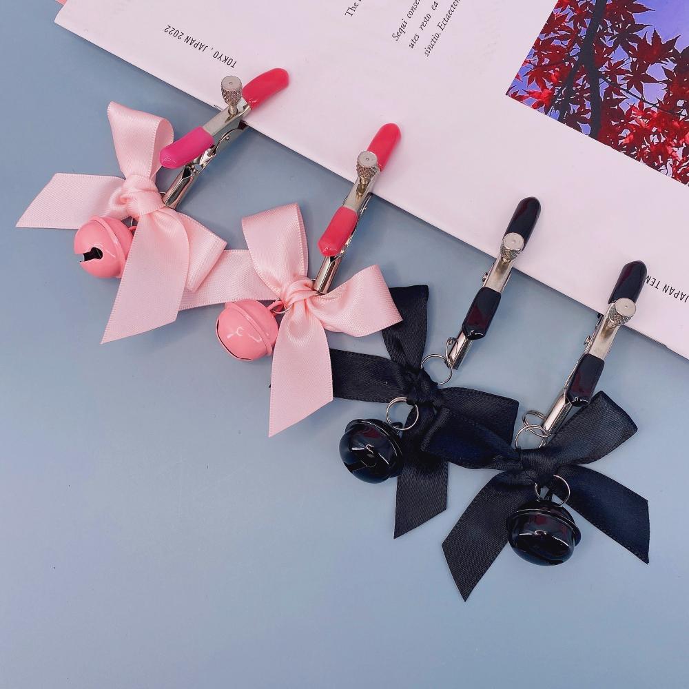 Black And Pink Woman Sexy Adjustable Nipple Clamp Breast SM Small Bell Adult Fetish Flirting Teasing Sex Toys For