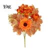 Realistic Faux Flowers for Modern Home Artificial Fall Flowers, Silk Flower Arrangement, Bouquet Decorative Greenery Living Room Decor Wedding
