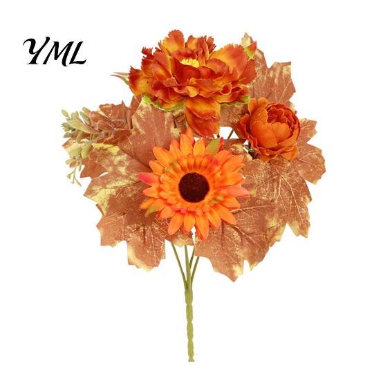Realistic Faux Flowers for Modern Home Artificial Fall Flowers, Silk Flower Arrangement, Bouquet Decorative Greenery Living Room Decor Wedding