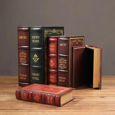 English Wooden Fake Book Art Ornaments Luxury European Retro Fake Book Storage Box Photography Props Home Decoration Accessories