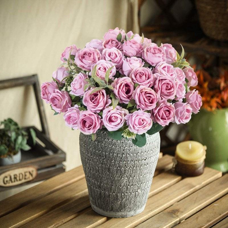 1/5pcs Artificial Flowers Silk Roses Festival Wedding Party Bouquet Household Product Vase Home Room Decorations Valentine's Day