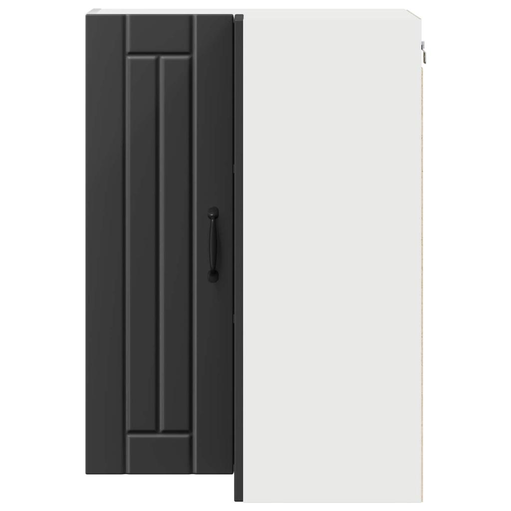 Wall Mounted Corner Cabinet LUCCA Black 57 x 57 x 80 cm Particleboard