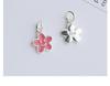 S925 Sterling Silver Flower & Smiley Face Pendant with Epoxy Color - DIY Bracelet Necklace Charm