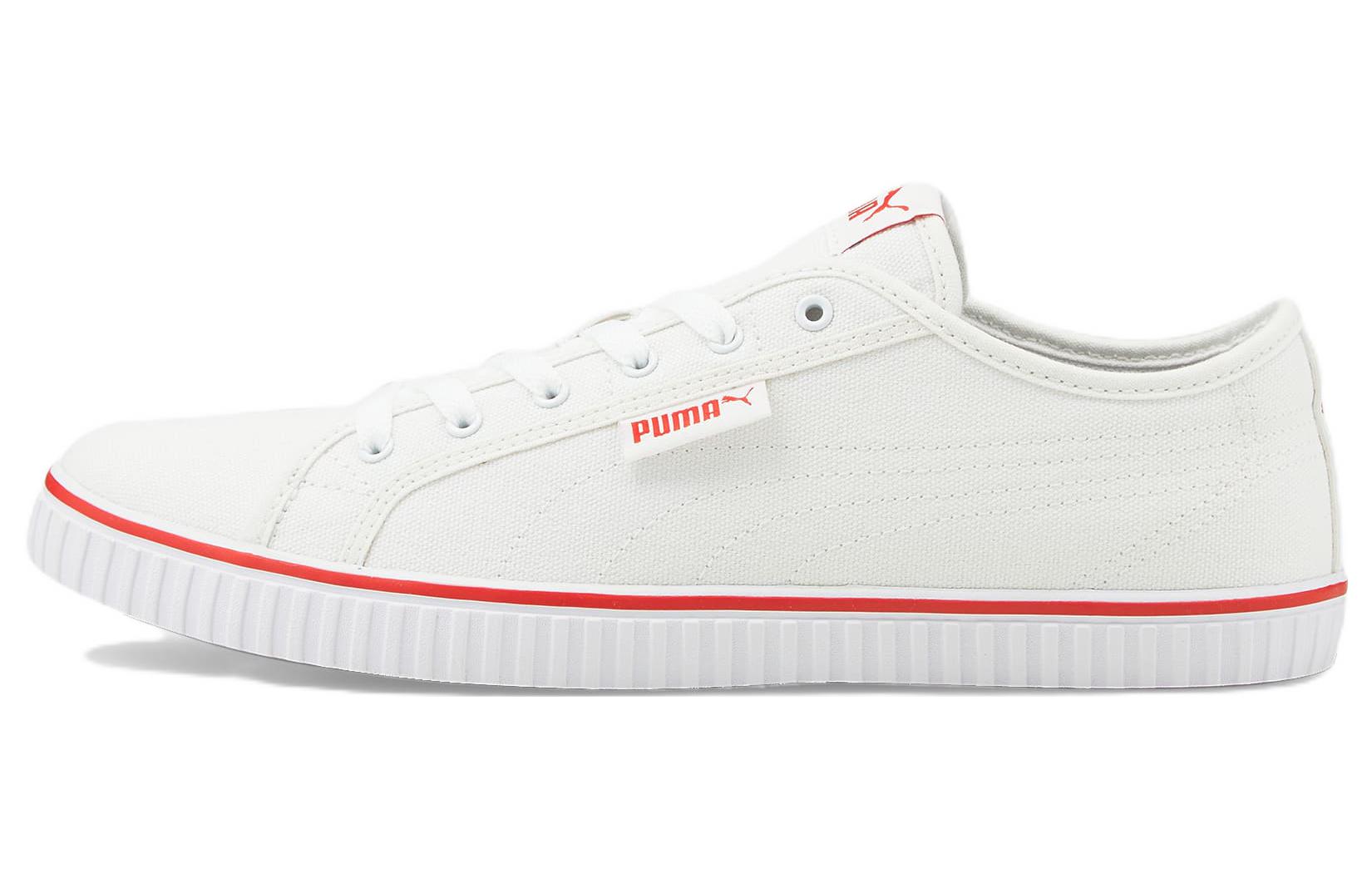 PUMA Ever LoPro Cv Повседневные скейтбордические кроссовки Унисекс Белый Красный 383030-01 36