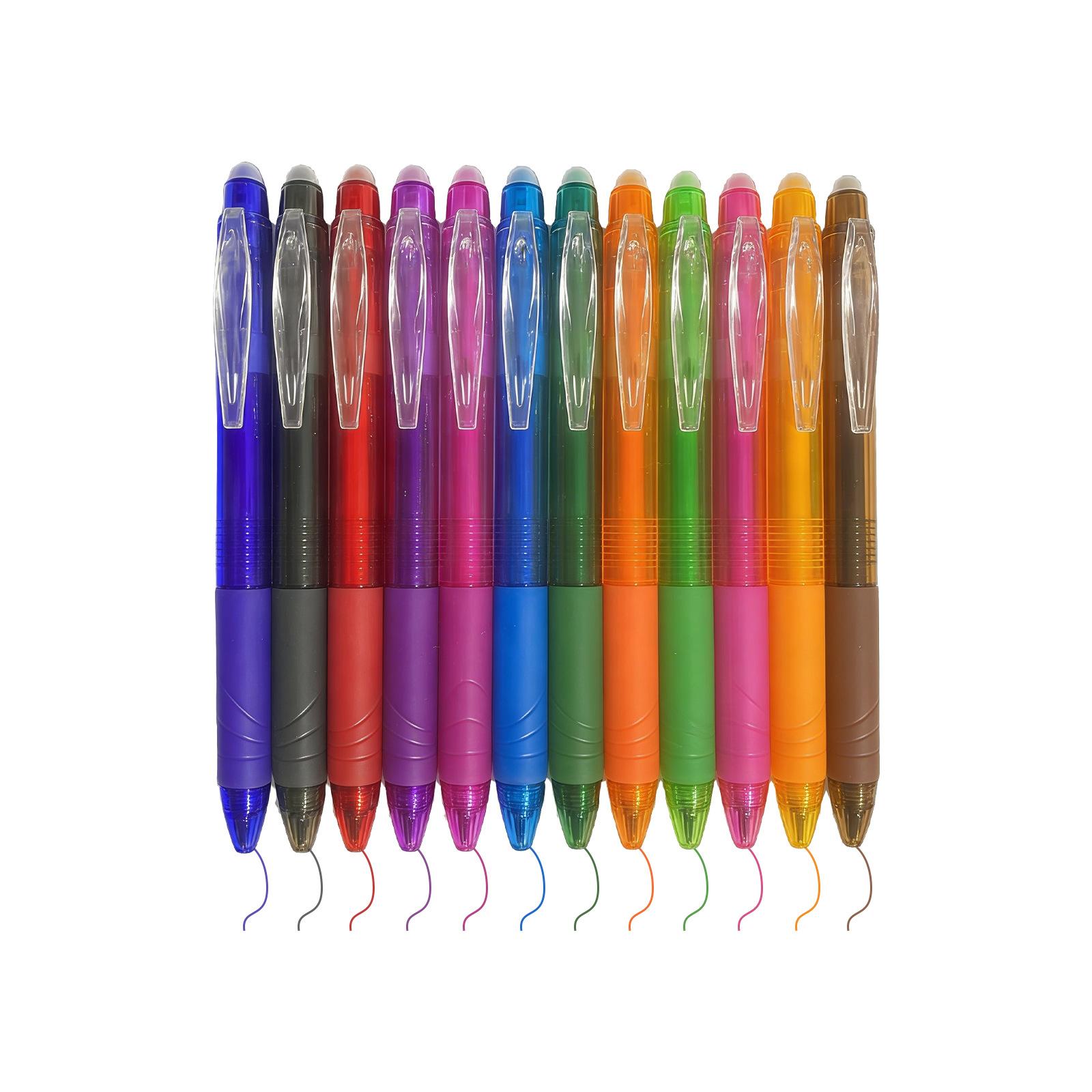 

Set of 12 Erasable Gel Pens with Retractable Design and Comfortable Grip Suitable for Writing Drawing and Office Use one size белый