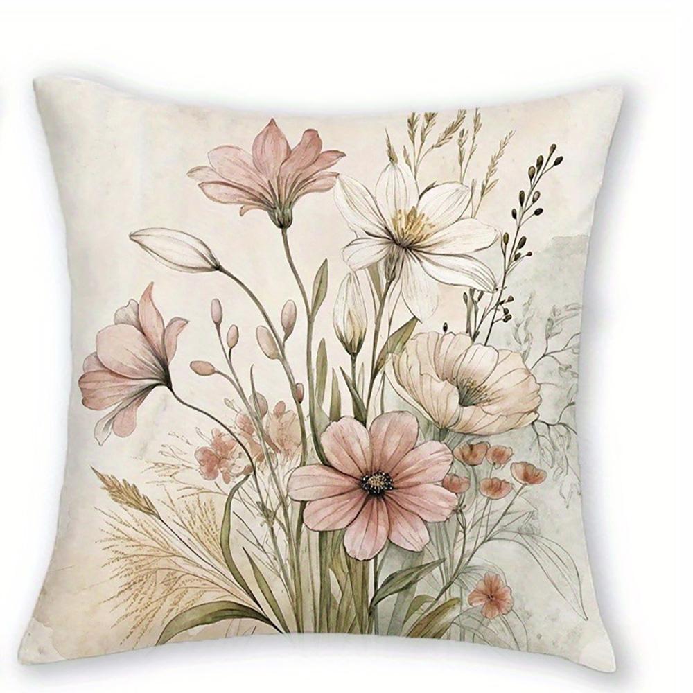 

Floral-Printed Pillowcases: Embrace Nature s Beauty in Your Home Sofa cushion cover home room decoration 2D flat printing 16x16Inch