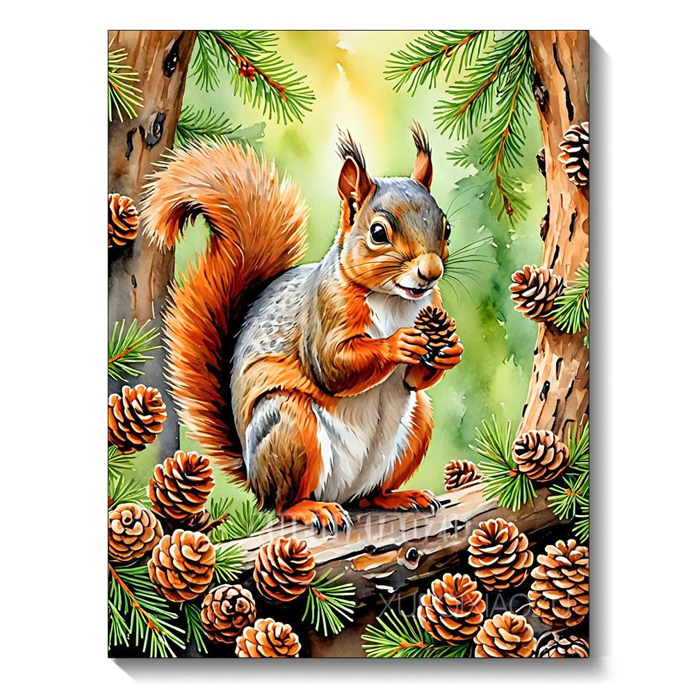 Watercolor Animal Series Diamond Painting Decoration Diy Full Rhinestone Eagle Raccoon Mosaic Cross Stitch Kit Gift