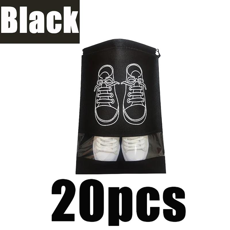 Non-woven Travel Shoes Storage Bags Portable Drawstring Closure Waterproof Bags Clothing Storage Pack Reusable Dustproof Bags