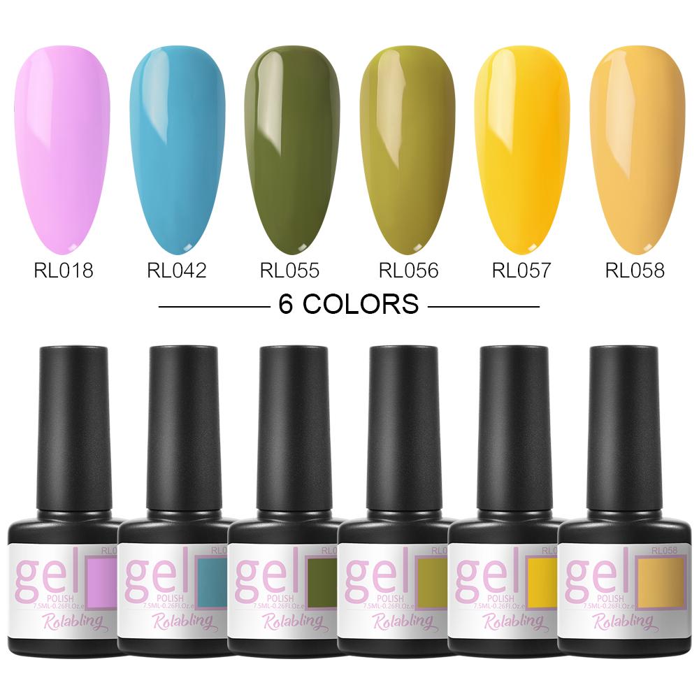 Set de lac de unghii cu gel de 6 buc 7 ml Lac de gel UV LED Lac semi-permanent pentru unghii