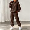 Women's Trendy Color -Lined Casual Two-Piece Set with Long Sleeve Top, Pockets and Cuffed Jogger Pants