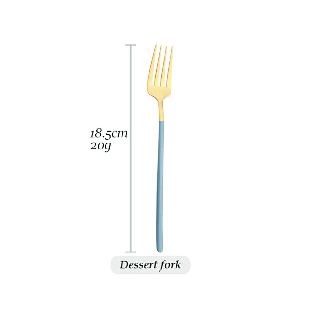 Furculiță Linguriță Cuțit Bețișoare Set de tacâmuri Blue Gold Set din oțel inoxidabil 304 linguriță Argintărie Set de veselă pentru cină Dropshipping