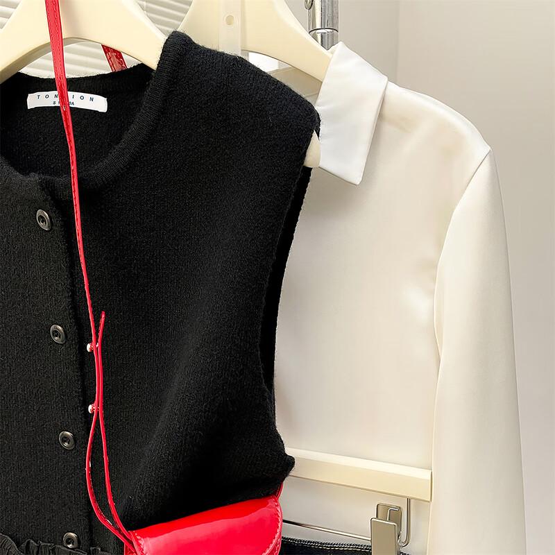 TonLion Damen Eleganter Rundhals Strickweste