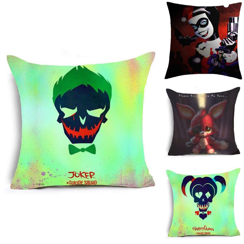 Luxuriöser 18'' Harley Quinn Joker Polyester-Kissenbezug für ultimative Heimdekoration