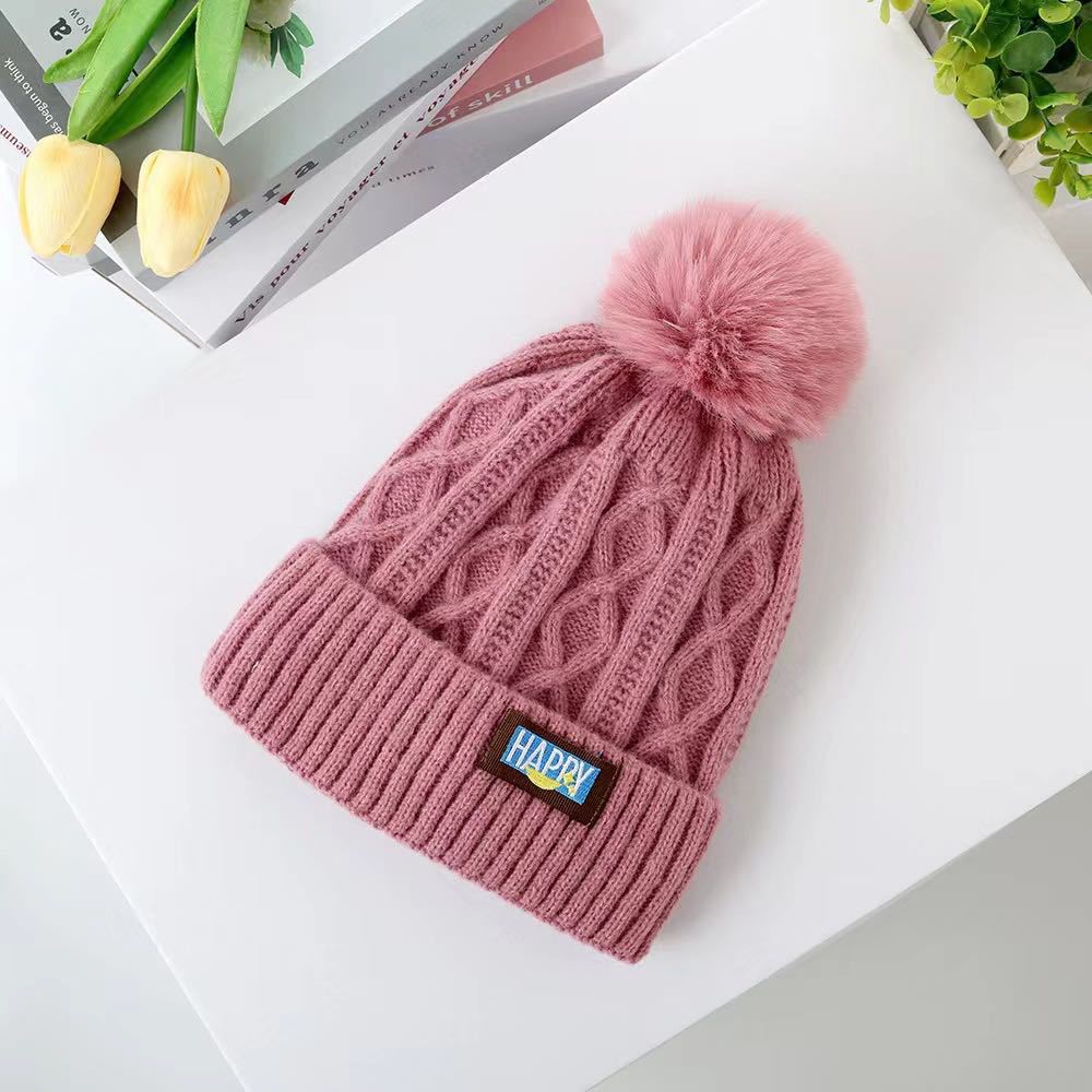Hut Damen Winter Fleece Warm Wollhut Damen Winter Trend Haarbällchen Strickmütze Trend Vielseitig Verdickt Kältehut