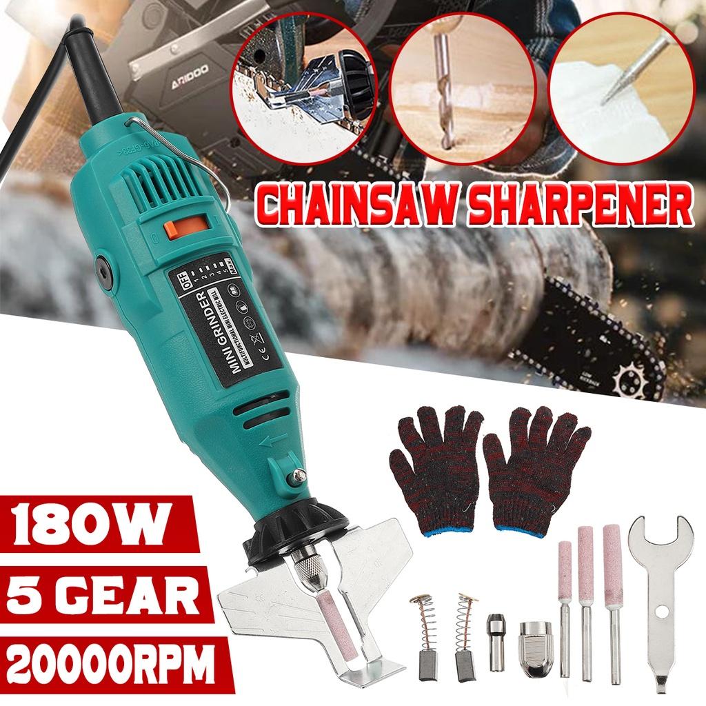 5 Gears Electric Chainsaw Sharpening Kit 20000RPM 180W Electric Grinder Chain Saw Sharpener Polishing Grinding Machine Power Tool