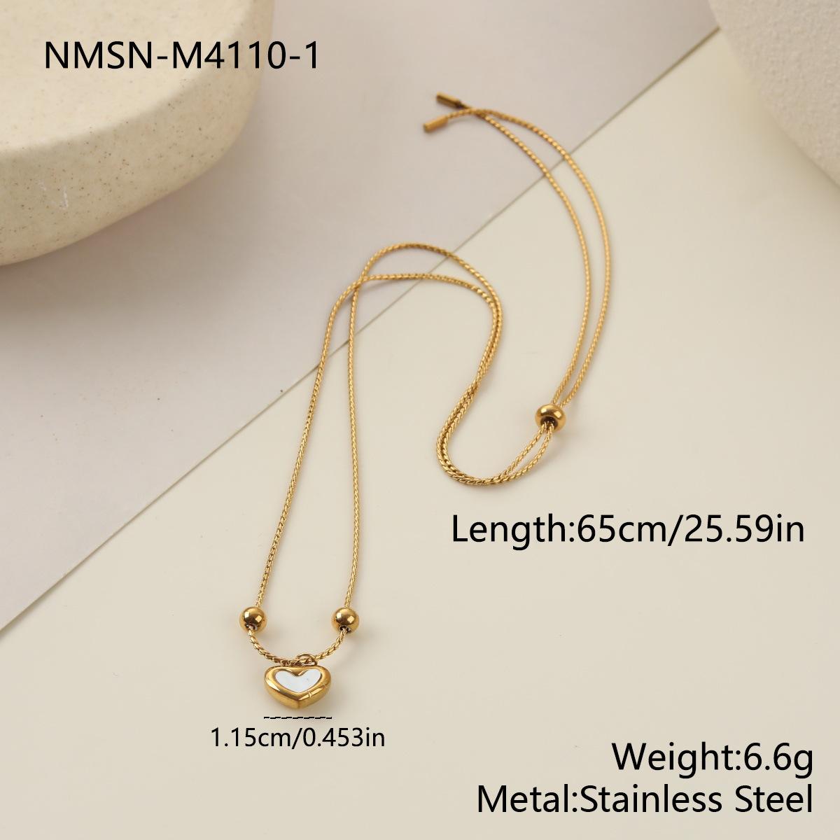 GEMCHIC Women s Stainless Steel Elegant White Shell Heart Earring Necklace Bracelet Set