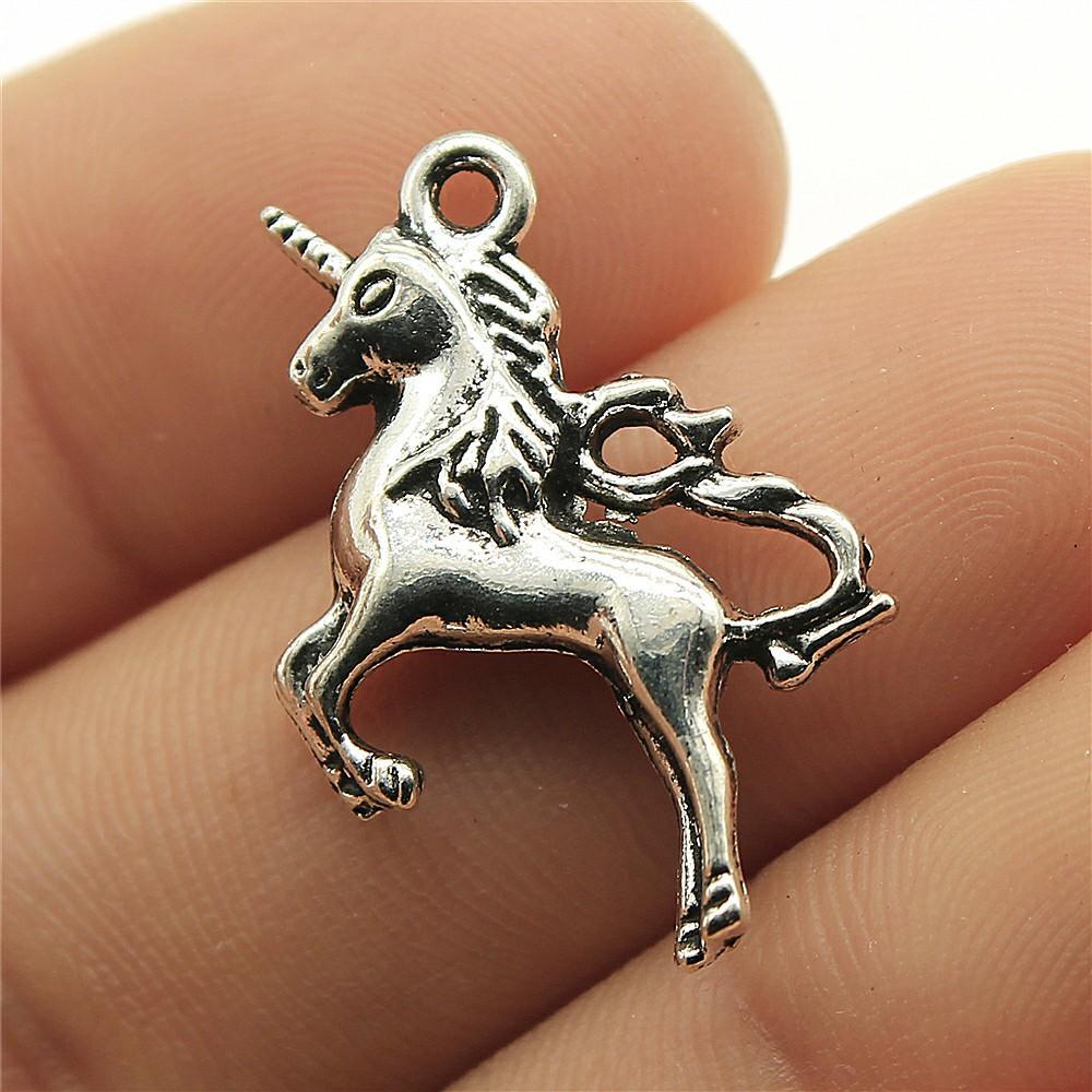 10 Stück Anhänger Pferd Einhorn Tibetische Bronze Silberfarbe Anhänger Antiker Schmuckherstellung DIY Handgemachtes Handwerk