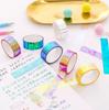 Colorful Gradient Laser Tape & Rainbow Film Stickers for DIY Journals and Cards