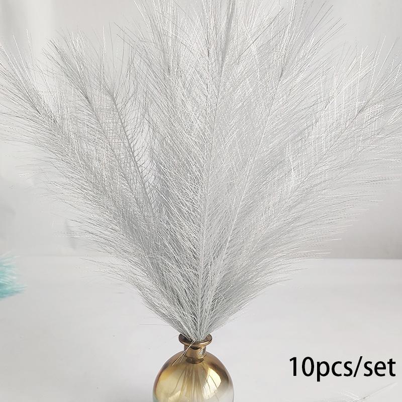 10 st 35 cm fluffigt pampasgräs konstgjorda blommor falsk växt simulerad vass bukett boho bröllopsfest heminredning