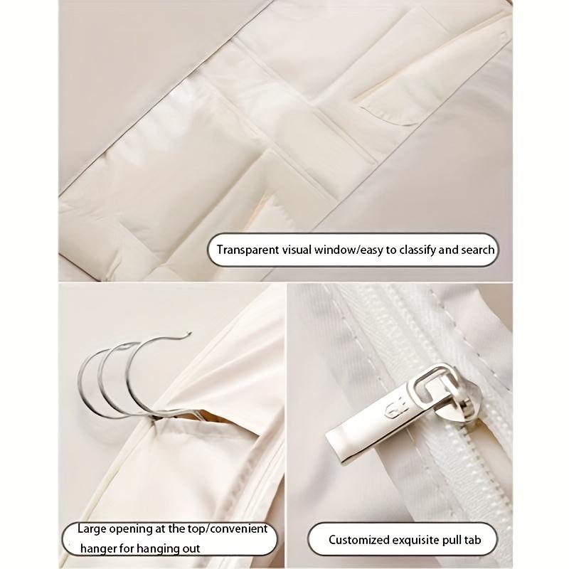 Clothes Hanging Clothes Compression Bag Dust Cover Satin Seasonal Clothes Wardrobe Down Jacket Household Compression Cover Clothes Dust Bag