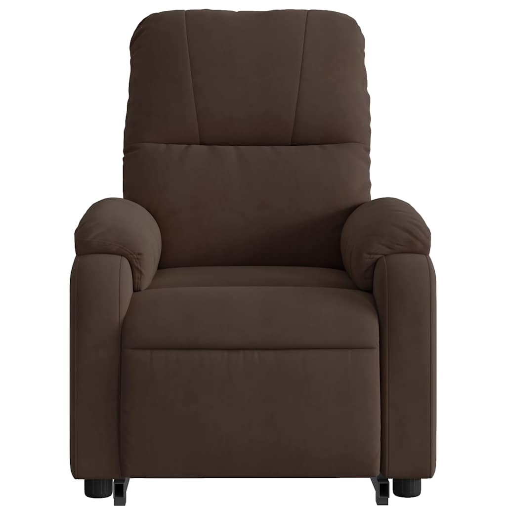 Electric Recliner Chair with Rising Function Brown Microfiber Fabric