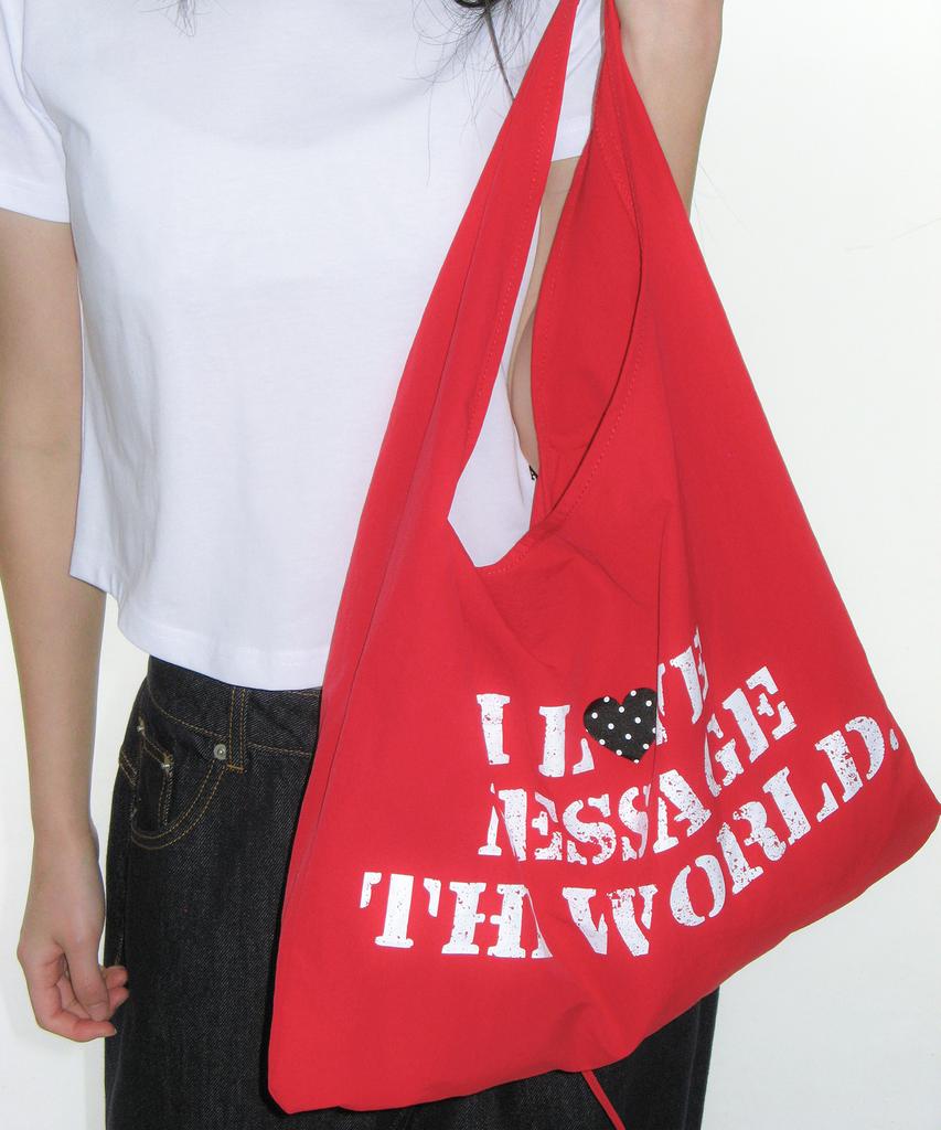 Ames-Worldwide Lettering Casual Hobo Bag Red