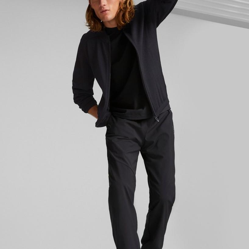 Puma Men's Black Full-Zip Stand Collar Knit Cardigan With Logo Casual 536155-01