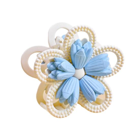 Women Hair Claw Double-Sided 3D Flower Design Strong Grip Hair Clip Anti-slip Design Back Head Hair Clip Hair Accessory