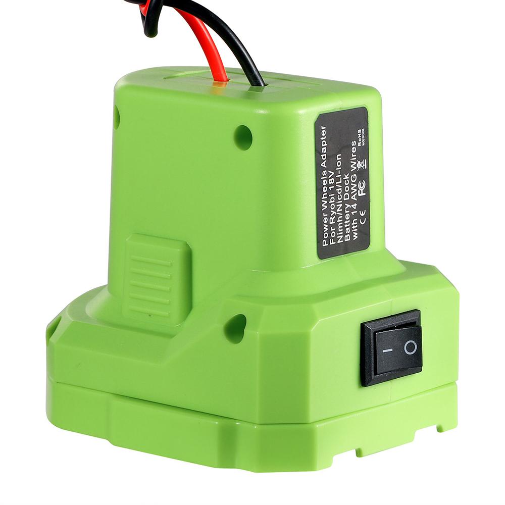 1x Power Wheels Adapter With Switch For Ryobi 18V Battery Dock Connector Adapter