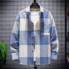 Plaid Shirt Men's Long Sleeve Hong Kong Style Loose Teen Fashion Shirt
