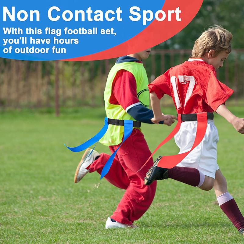 Sports Flag Football Webbing Waist Flag Bright Color Adjustable Competition Training Equipment Pvc American Soccer Buckle Belt