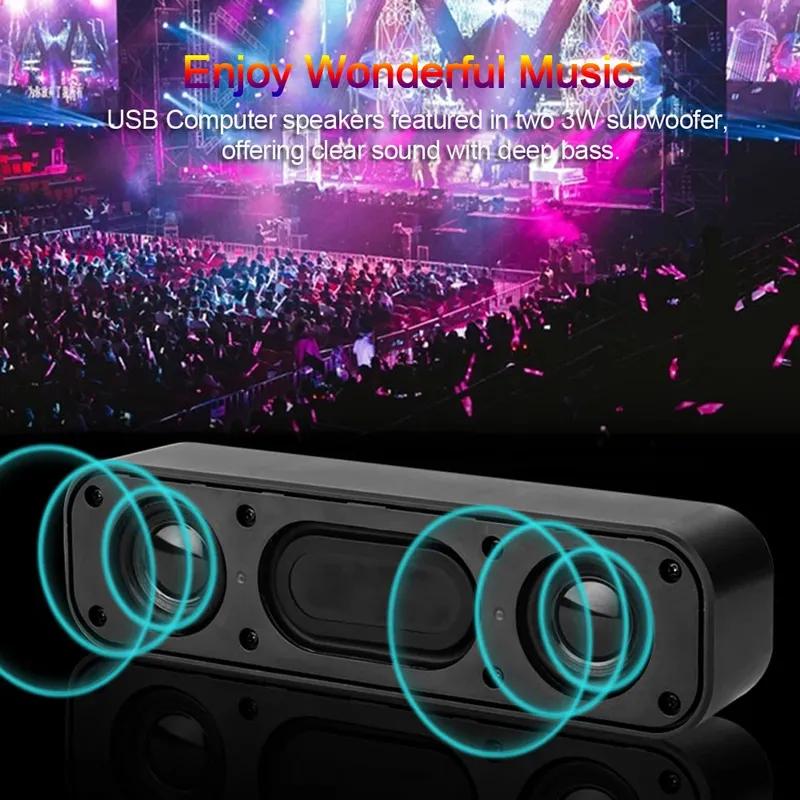 Mini Speakers Plug and Play USB Powered Soundbar Desktop Speaker Wired Computer Sound Box for TV Desktop Laptop Computer Speaker