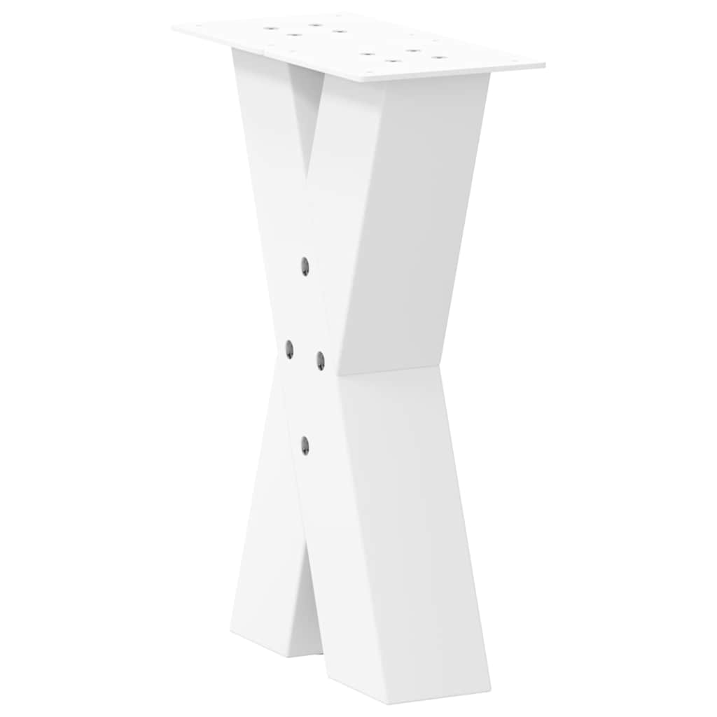 Vidaxl Coffee Table Legs, 2 Pcs, White, 38X(42-43) Cm, Steel
