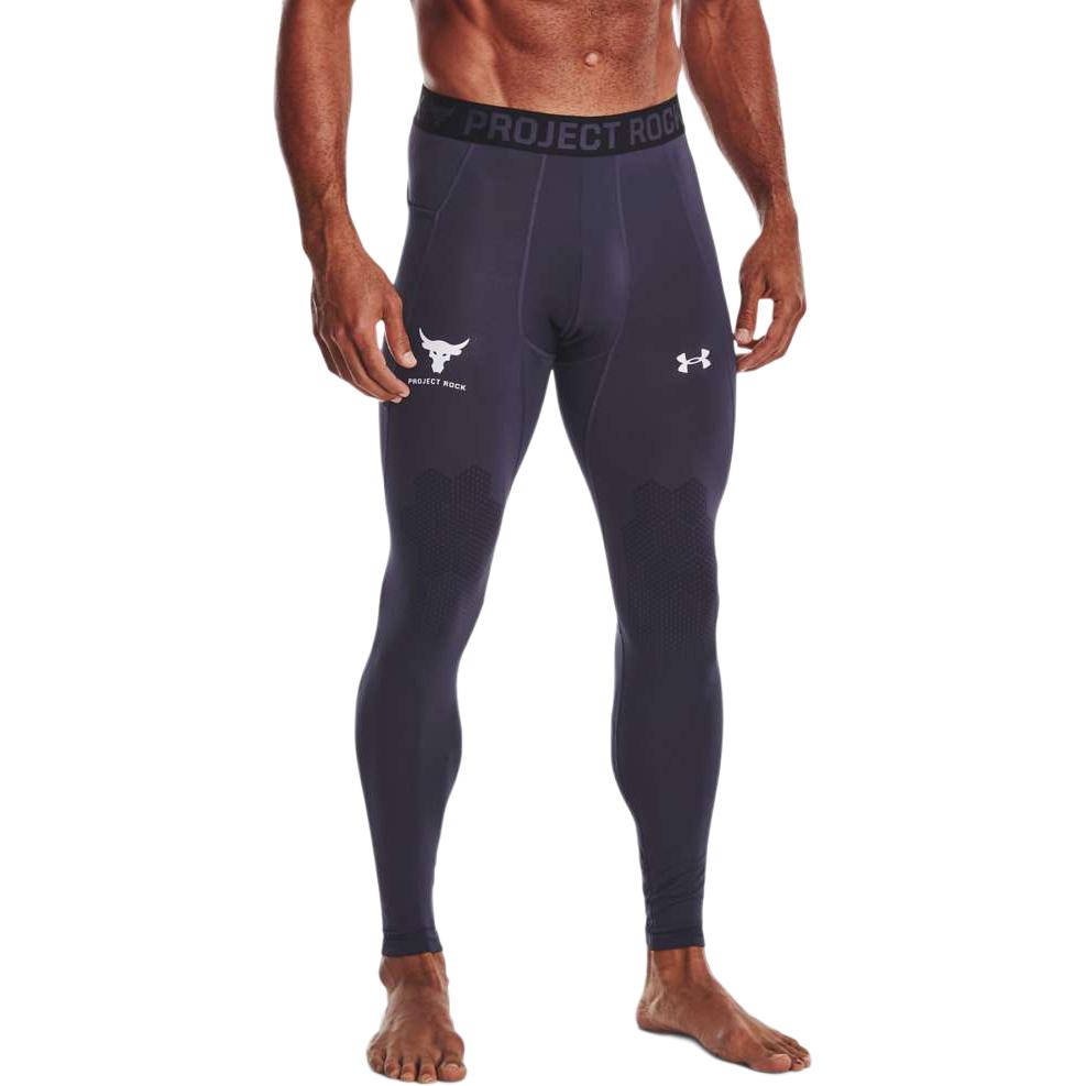 Under Armour Project Rock Turfgear Armorprint Logo Print Mid-Rise Slim Fit Sports Pants Men Pants Navy-Blue 1378581-558