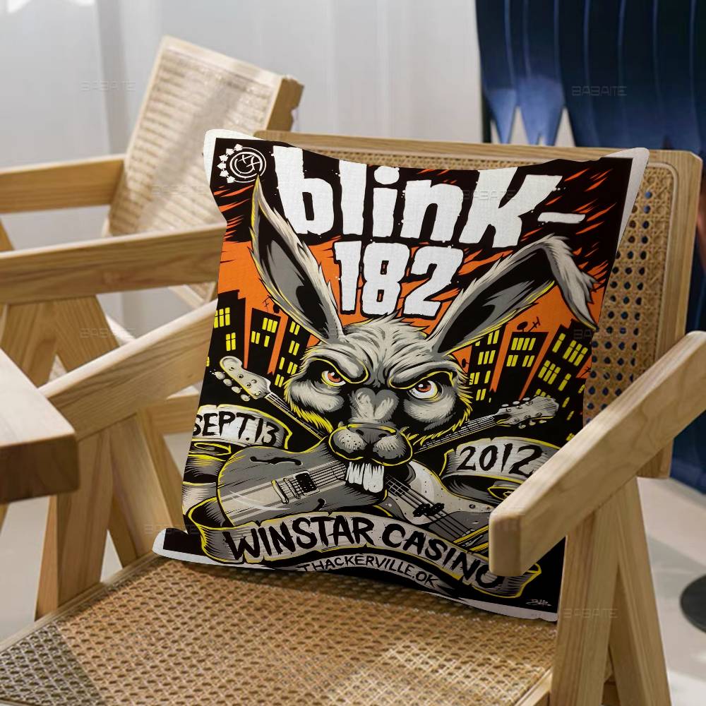B-Blink 182 Rock Band Pillowcase toon Gift Cushion Cover Bedroom Home Sofa Chair Seat Decor pillow case