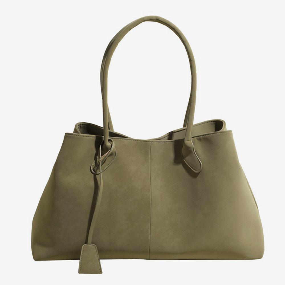 

High Quality Versatile Tote Bag Large Capacity Faux Suede Shoulder Bag Solid Color Handbag for Women хаки