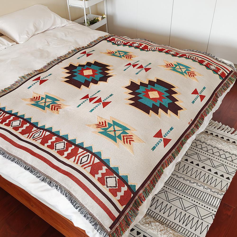 Bohemian Theme Throw Blanket for Home Decor and Outdoor Activities Bed Plaid Blankets & Throws Sofa Bedspread, Sofa cover