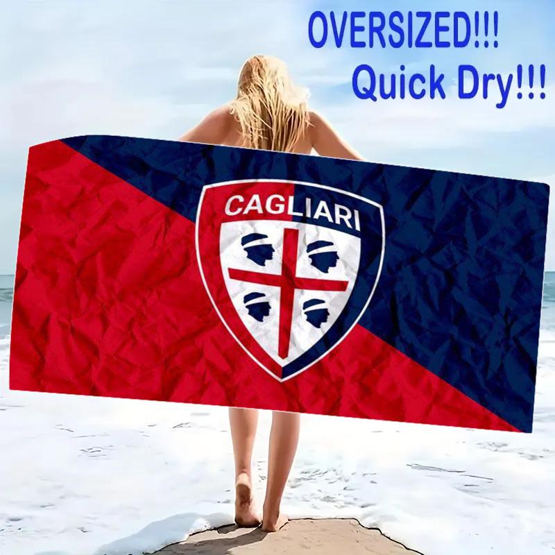 Asciugamano da Spiaggia Stampato Cagliari Calcio, Asciugamano Morbido Grande Asciugatura Rapida per Spiaggia Campeggio Nuoto