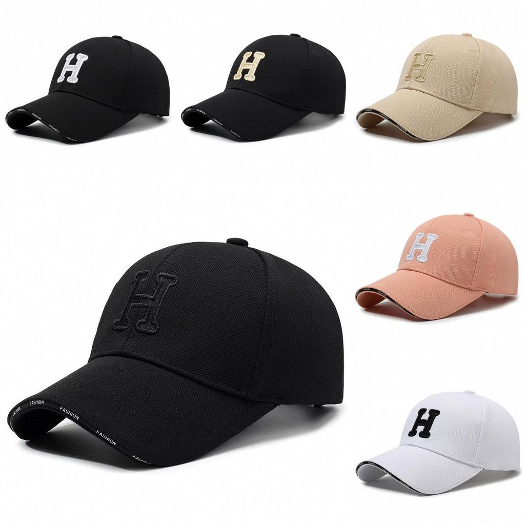 H Letter Embroidery Baseball Cap Outdoors Breathable Sun Protection Peaked Hat