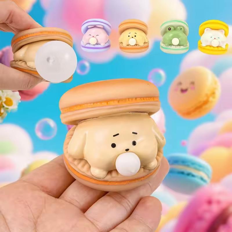 Frog Animal Spit Bubble Burger Stress Relief Pinch Children's Sensory Toy Anti-stress Relief Squishy Toy Funny Vent Squeeze Toy