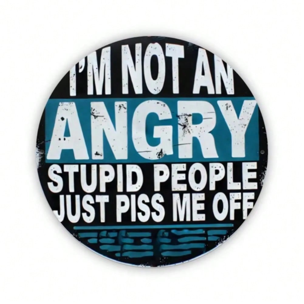 Iron Wall Art Funny Circle Metal Decor for Home Office