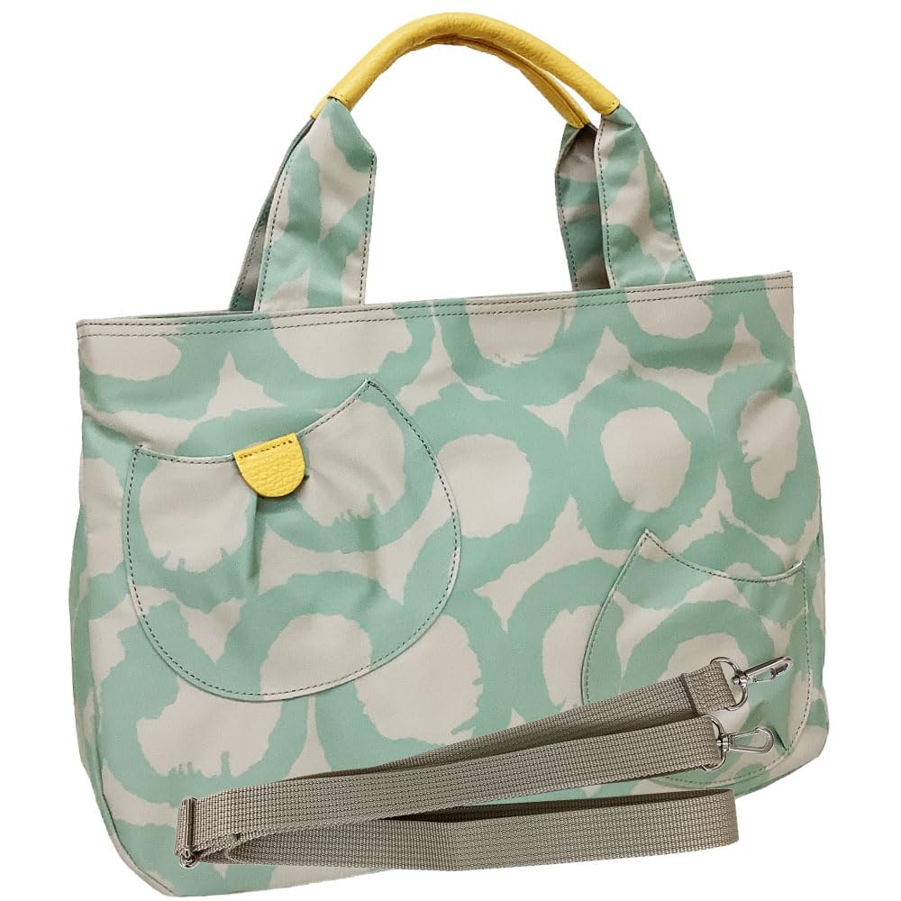 

Kyoto Naniwaya Nylon Lightweight Can Be Carried by Hand or Beautiful Design for [HARUBE] 2-Way Tote/Shoulder Bag, Crossbody, Artisan-Dyed, Women, м ятний
