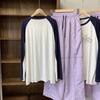 Spring Korean Color Block T-Shirt & Casual Pants Set