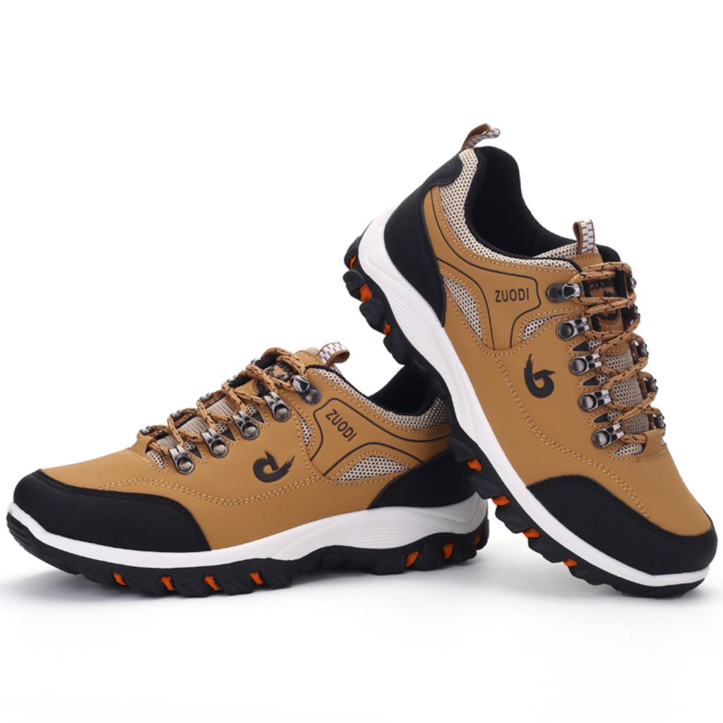 Autumn And Winter Models, Men's Waterproof Hiking Shoes, Outdoor PU Leather Sports Shoes, Wear-Resistant, Walking, Tactical