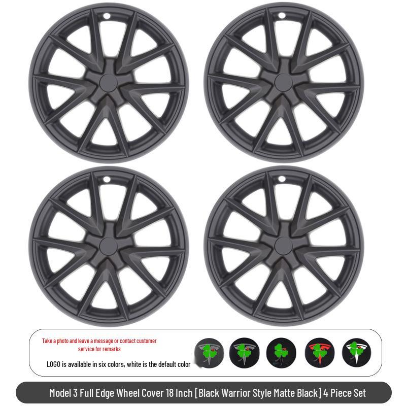 Tesla Model 3 Wheel Hub Caps & Rim Protectors for 17-25 Versions, 18-inch
